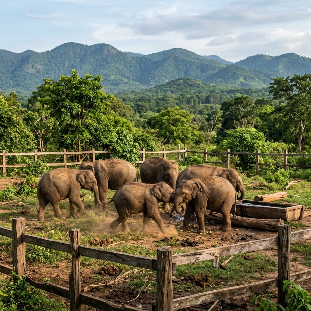 Orphaned baby elephants at Transit Home