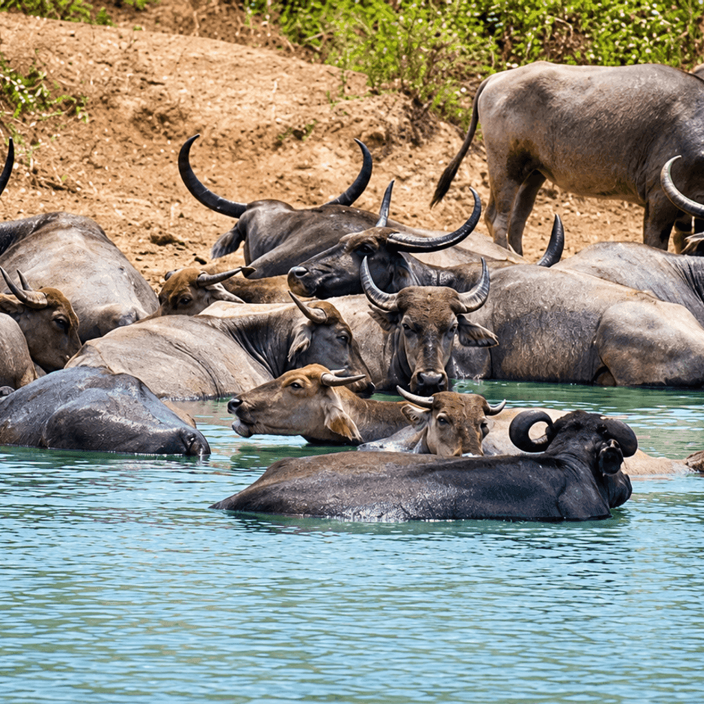 Evening Sunset Safari in Udawalawe: Waterhole Gatherings & Twilight Wildlife